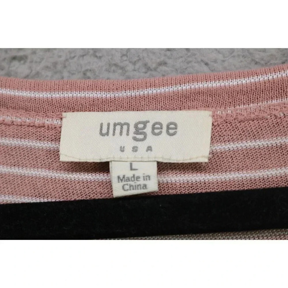Umgee Striped Dolman Sleeve Pullover Top-Size Large-Hi Lo - Picture 2 of 8